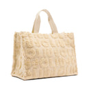 Shopping Bag Donna LIU JO in Tessuto Misto Lana con Logo in Teddy All Over Beige