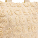 Shopping Bag Donna LIU JO in Tessuto Misto Lana con Logo in Teddy All Over Beige