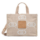 Shopping Bag Donna LIU JO in Tessuto Logato Beige