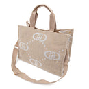 Shopping Bag Donna LIU JO in Tessuto Logato Beige