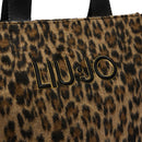 Shopping Bag Donna LIU JO in Tessuto stampa Brown Animalier