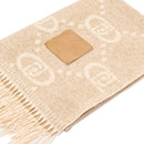 Stola Donna 70 x 180 cm LIU JO in Misto Viscosa Beige con Logo Monogram Jacquard All Over