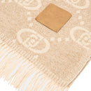 Stola Donna 70 x 180 cm LIU JO in Misto Viscosa Beige con Logo Monogram Jacquard All Over