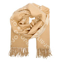 Stola Donna 70 x 180 cm LIU JO in Tessuto Beige con Logo Jacquard e Frange
