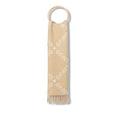 Stola Donna 70 x 180 cm LIU JO in Tessuto Beige con Logo Jacquard e Frange