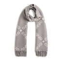 Stola Donna 70 x 180 cm LIU JO in Tessuto Grigio con Logo Jacquard e Frange