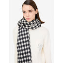 Stola Donna 67 x 185 cm LIU JO in Tessuto Jacquard con Motivo Vichy Nero