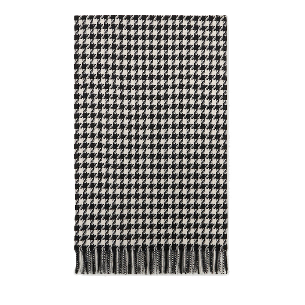 Stola Donna 67 x 185 cm LIU JO in Tessuto Jacquard con Motivo Vichy Nero