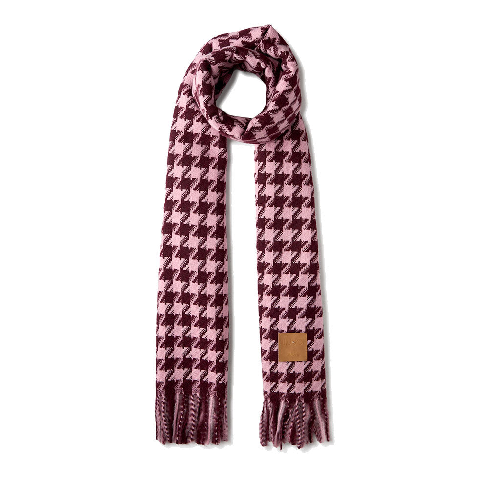 Stola Donna 67 x 185 cm LIU JO in Tessuto Jacquard con Motivo Vichy Rosso