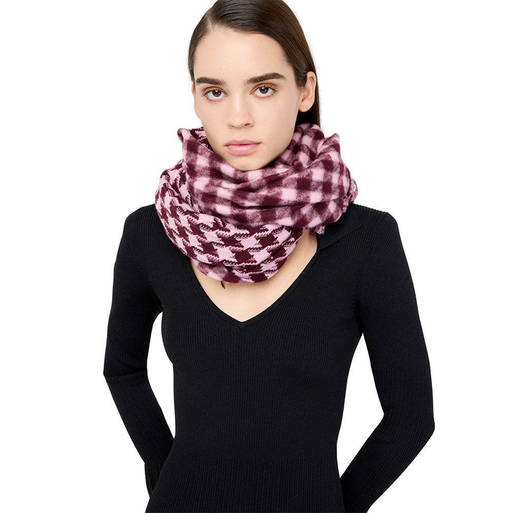 Stola Donna 67 x 185 cm LIU JO in Tessuto Jacquard con Motivo Vichy Rosso