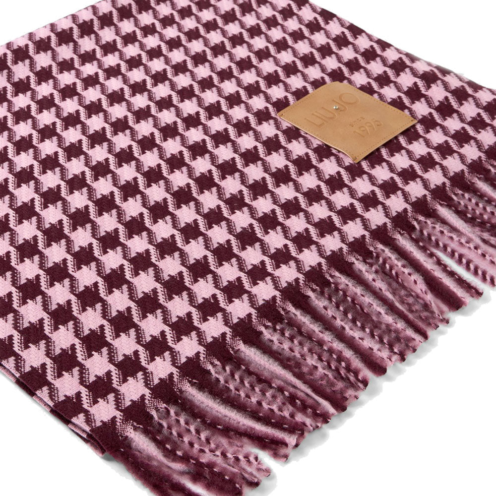 Stola Donna 67 x 185 cm LIU JO in Tessuto Jacquard con Motivo Vichy Rosso