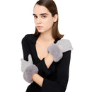 Guanti Donna LIU JO in Tessuto Grigio con Inserto in Eco Pelliccia