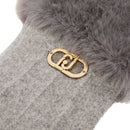Guanti Donna LIU JO in Tessuto Grigio con Inserto in Eco Pelliccia