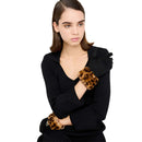 Guanti Donna LIU JO Effetto Scamosciato Nero con Inserto in Eco Pelliccia Animalier