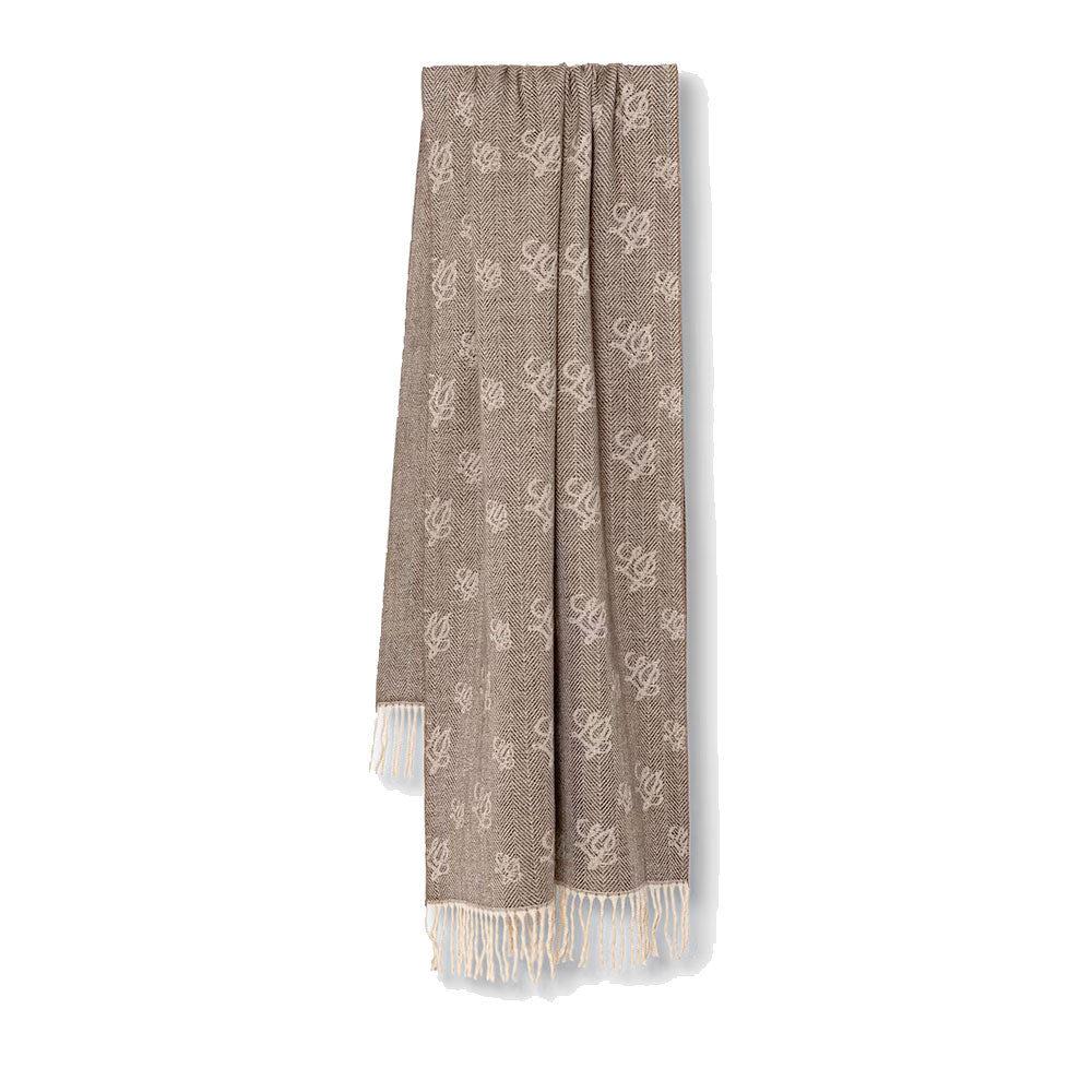 Sciarpa Donna 70 x 180 cm LIU JO in Misto Viscosa Testa di Moro con Logo