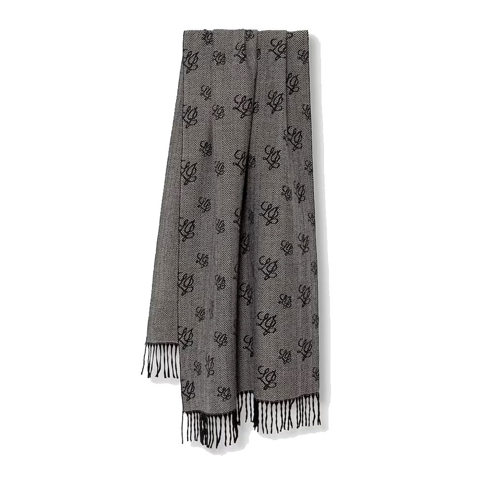 Sciarpa Donna 70 x 180 cm LIU JO in Misto Viscosa Nera con Logo