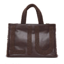 Tote Bag Donna LIU JO in Ecopelle con Logo in Fake Montone Testa di Moro