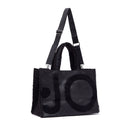 Tote Bag Donna LIU JO in Ecopelle con Logo in Fake Montone Nero