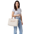 Tote Bag Donna LIU JO in Fake Fur color Burro con Logo