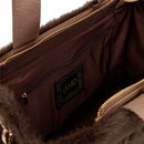 Tote Bag Donna LIU JO in Fake Fur Testa di Moro con Logo