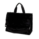 Tote Bag Donna LIU JO in Fake Fur Nero con Logo