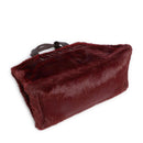 Tote Bag Donna LIU JO in Fake Fur color Melanzana con Logo
