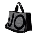 Tote Bag Donna LIU JO in Tessuto Check Nero con Maxi Logo