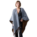 LIU JO Double-Face-Poncho für Damen aus Stoff mit Monogram-Denim-Print