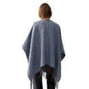 LIU JO Double-Face-Poncho für Damen aus Stoff mit Monogram-Denim-Print