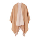 Poncho Donna LIU JO in Misto Viscosa color Cammello con Logo Embossed