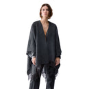 Poncho Donna LIU JO in Misto Viscosa color Antracite con Logo Embossed