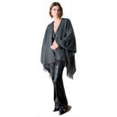 Poncho Donna LIU JO in Misto Viscosa color Antracite con Logo Embossed