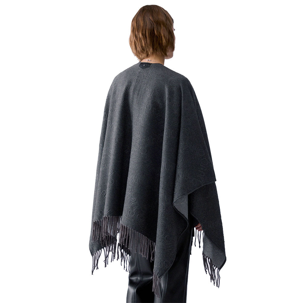 Poncho Donna LIU JO in Misto Viscosa color Antracite con Logo Embossed