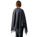 Poncho Donna LIU JO in Misto Viscosa color Antracite con Logo Embossed