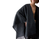 Poncho Donna LIU JO in Misto Viscosa color Antracite con Logo Embossed