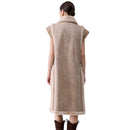 Gilet Lungo Donna LIU JO in Montone Sintetico color Burro