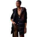 Gilet con Cappuccio Donna LIU JO in Tessuto Teddy stampa Animalier e Inserto Effetto Piumino