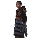 Gilet con Cappuccio Donna LIU JO in Tessuto Teddy stampa Animalier e Inserto Effetto Piumino