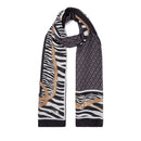 Stola Donna 180 x 70 cm LIU JO stampa Animalier con Cinturini Nero