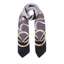 Foulard Donna 120 x 120 cm LIU JO stampa Logo e Catene Nero