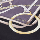 Foulard Donna 120 x 120 cm LIU JO stampa Logo e Catene Nero