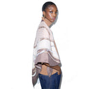 Foulard Donna 120 x 120 cm LIU JO stampa Logo e Catene Moka Scuro
