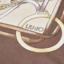 Foulard Donna 120 x 120 cm LIU JO stampa Logo e Catene Moka Scuro
