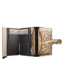 Card Holder with Clip SECRID Miniwallet Crunch in Gold Leather with RFID