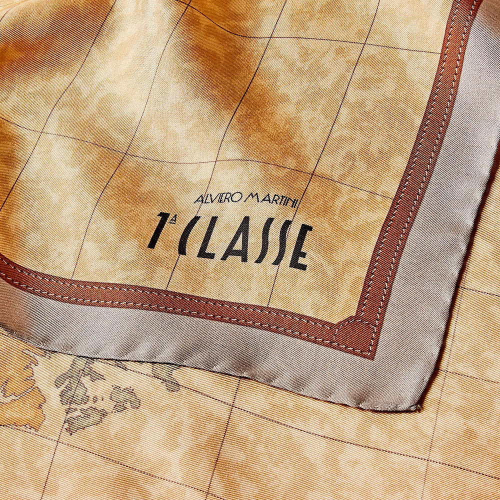 Foulard 70 x 70 cm 1A Classe Alviero Martini in Seta stampa Geo Classic e Greige 3170