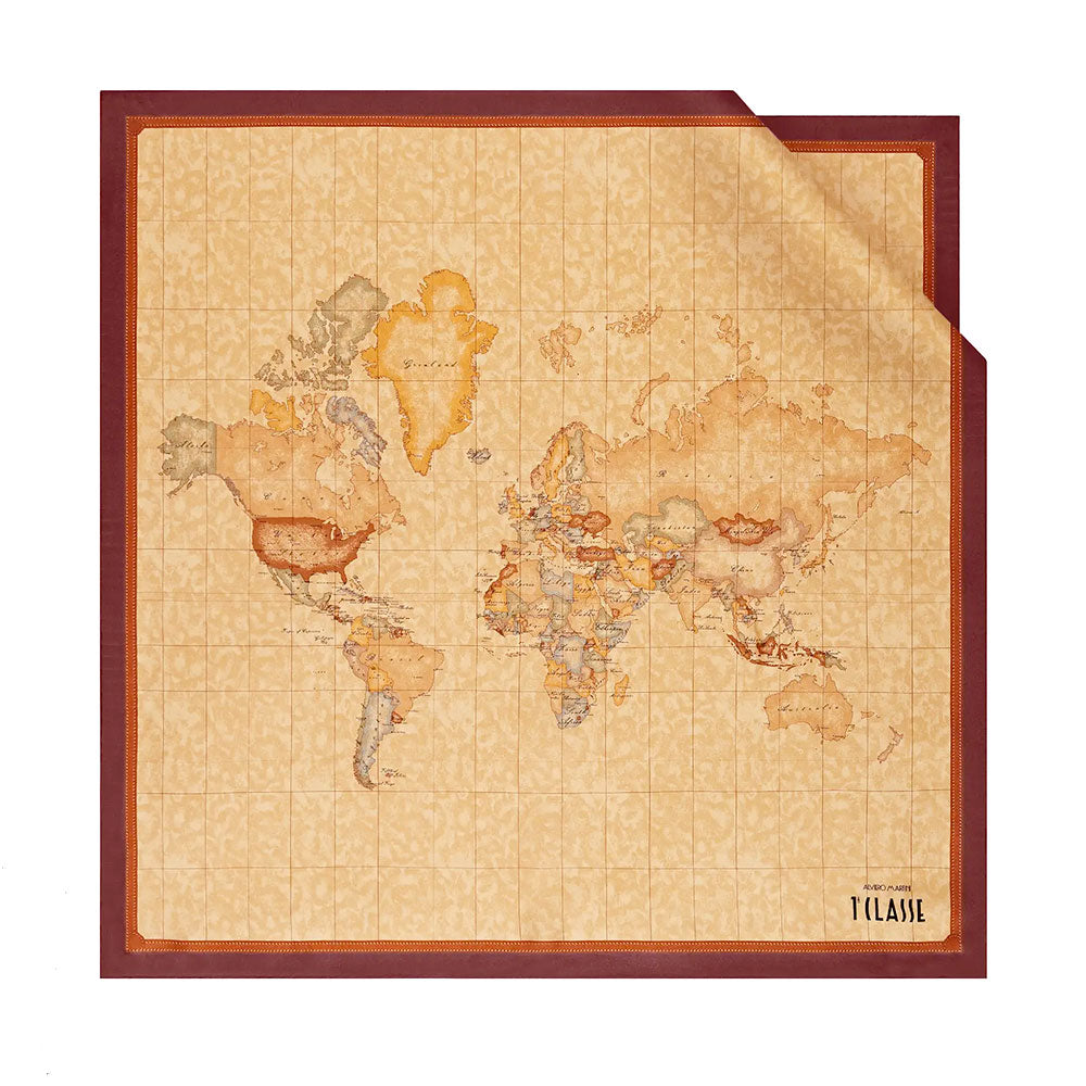Foulard 70 x 70 cm 1A Classe Alviero Martini in Seta stampa Geo Classic e Rosso Acero 3170