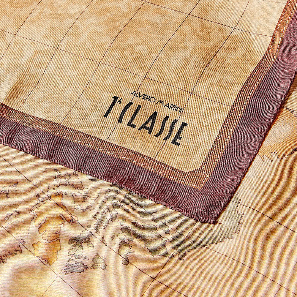 Foulard 70 x 70 cm 1A Classe Alviero Martini in Seta stampa Geo Classic e Rosso Acero 3170