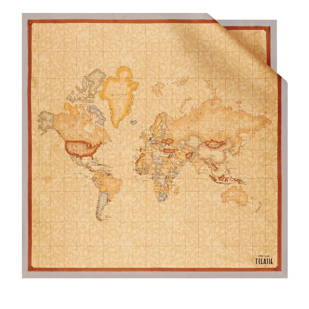 Foulard 90 x 90 cm 1A Classe Alviero Martini in Seta stampa Geo Classic e Greige 3190