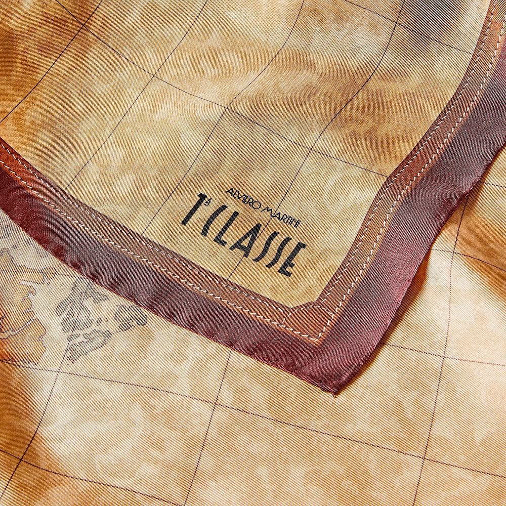 Foulard 90 x 90 cm 1A Classe Alviero Martini in Seta stampa Geo Classic e Rosso Acero 3190