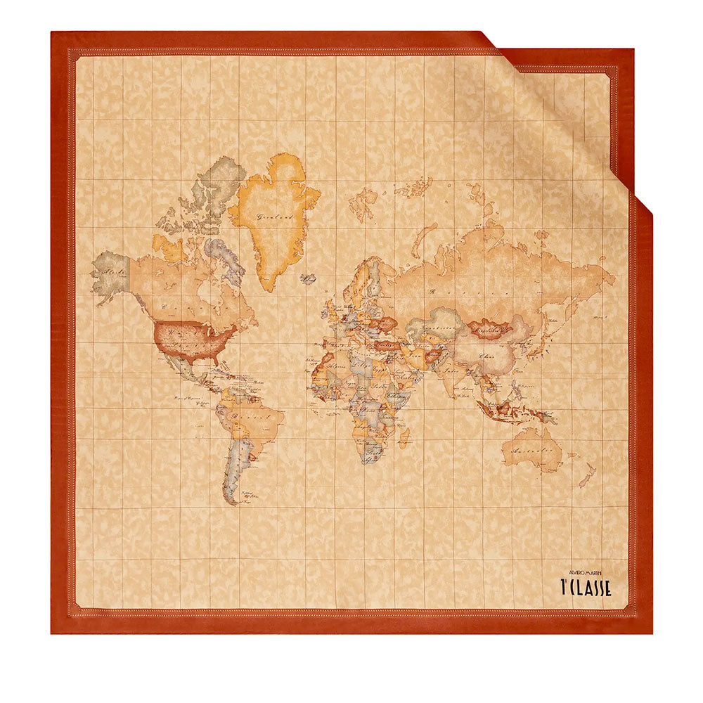 Seidentuch 90 x 90 cm 1A Classe Alviero Martini Geo Classic Druck und Orange 3190